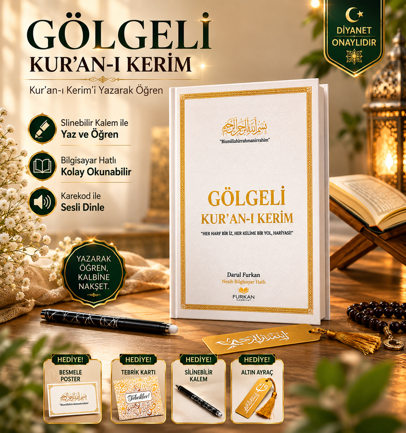Gölgeli Kur'an-I Kerim Seti | Yazarak Öğren, Kalbine Yaz
